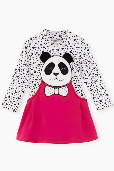 Демисезонное платье для девочки из трикотажа и хлопка Bell Bimbo 212405 набивной - фото 1