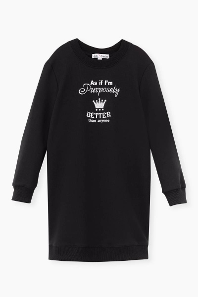 Платье из трикотажа и хлопка на каждый день Bell Bimbo 212407 черный - фото 1