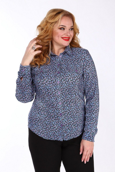 Блуза SOVITA M-663 сине-сиреневый_принт - фото 1