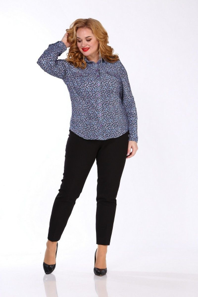 Блуза SOVITA M-663 сине-сиреневый_принт - фото 2