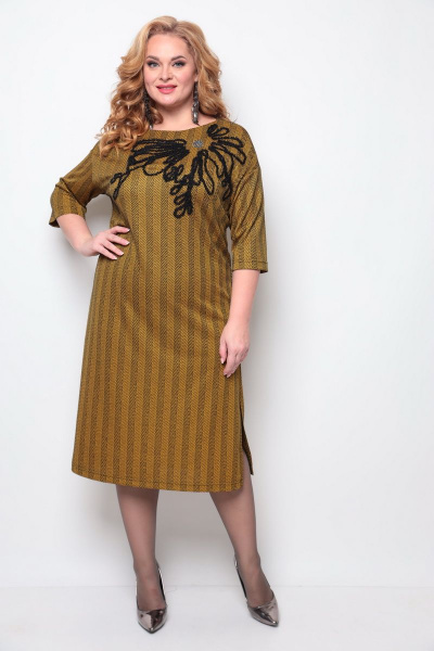 Платье Michel chic 2076 горчичный - фото 2