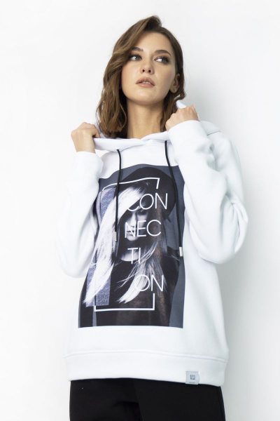 Худи classic утепленное с принтом для демисезона Kivviwear 4055.11 - фото 2