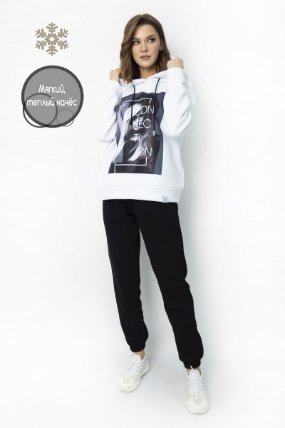 Худи classic утепленное с принтом для демисезона Kivviwear 4055.11 - фото 1