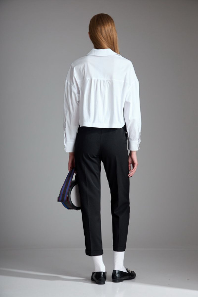 Черные брюки из текстиля с потайной молнией и отворотами Орхидея 1100 - фото 3