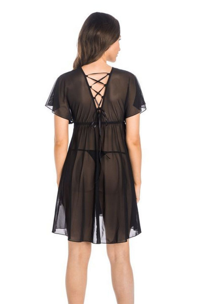 Элегантная комбинация из текстиля с ажурными кружевными вставками Teyli 21216/170,176 черный - фото 2