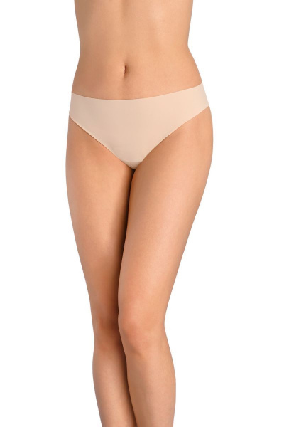 Трусы бразилианы из эластичного трикотажа с средней талией Teyli 794 бежевый - фото 1