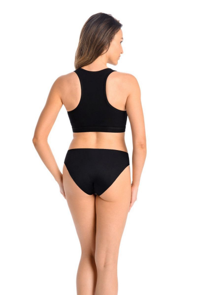 Трусы бразилианы из эластичного трикотажа с средней талией Teyli 794 черный - фото 2