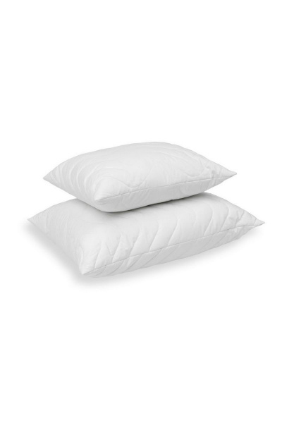 Подушка белая из хлопка с лебяжьим пухом Файбертек 68*68.С.ЛП - фото 1