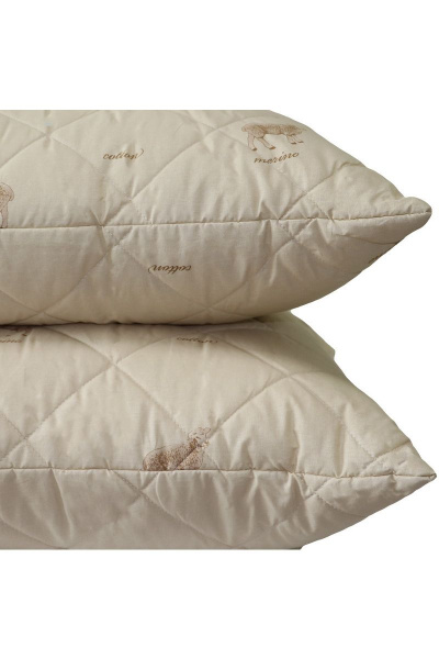 Подушка бежевая из хлопка с шерстью мериноса Файбертек 6848.C.ШМ.П - фото 1