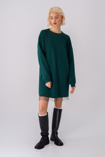 Платье PiRS 3412 изумрудный - фото 2