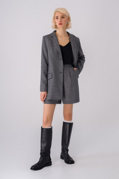 Жакет PiRS 3416 черно-белый_лапка - фото 3