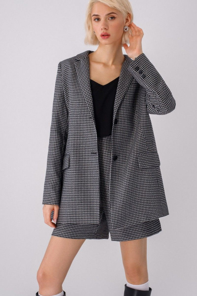 Жакет PiRS 3416 черно-белый_лапка - фото 2