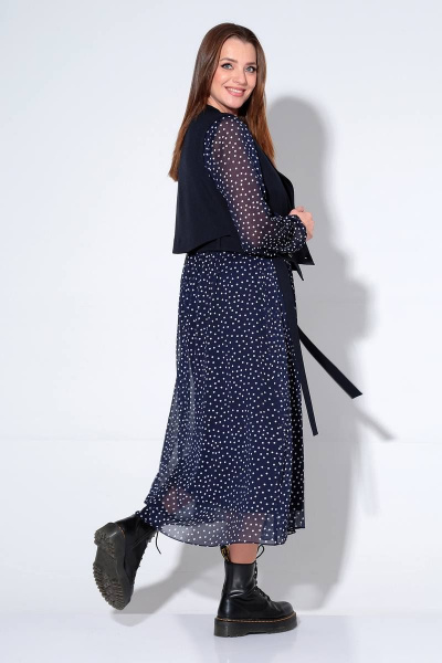 Жилет, платье Liona Style 813 синий - фото 4