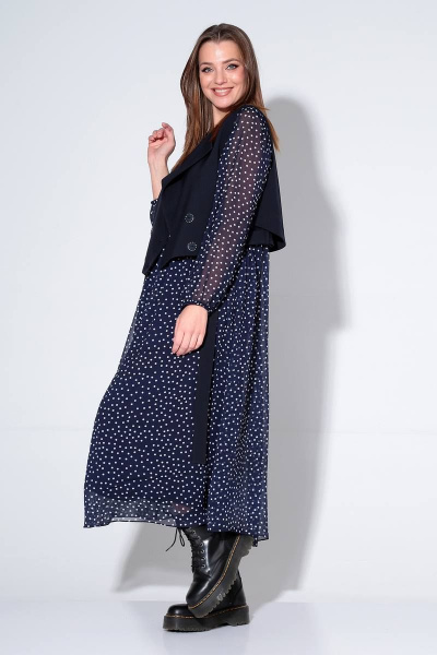 Жилет, платье Liona Style 813 синий - фото 3