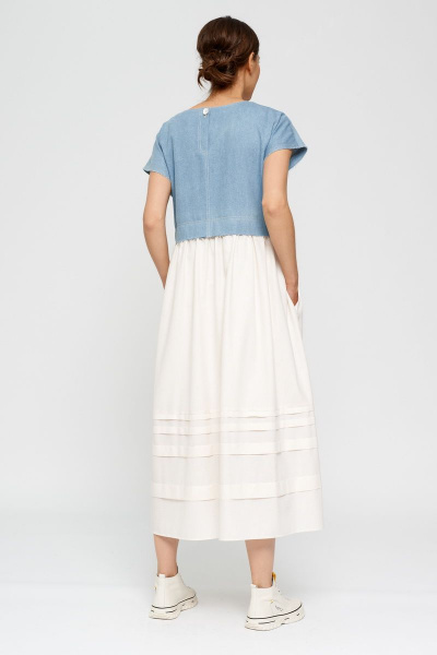 Платье расширенное длиной ниже колен с вырезом В BURVIN 8077-81 - фото 4