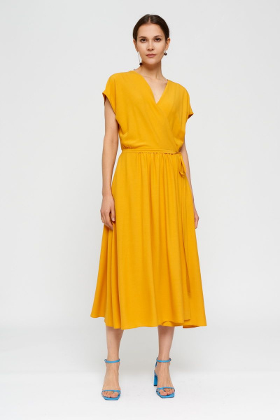 Миди платье на запах с поясом и V-образным вырезом BURVIN 8063-81 - фото 1