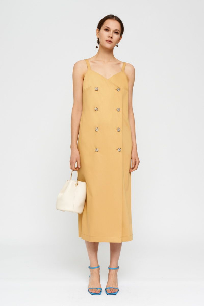 Платье миди женское на каждый день с карманами и пуговицами BURVIN 8030-81 - фото 1