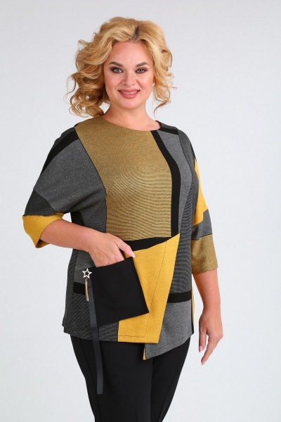 Брюки, джемпер Grace for you 224/2 горчица - фото 3