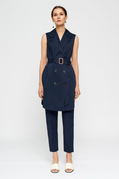 Жилет-платье прямого силуэта с карманами и поясом BURVIN 7854-76 - фото 1