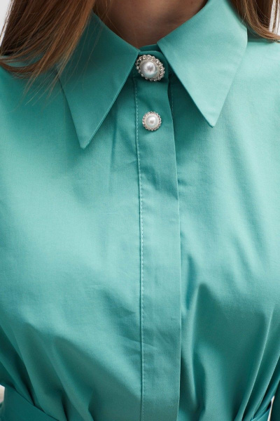 Зелёное платье на каждый день из хлопка и текстиля Motif 1620 мята - фото 4