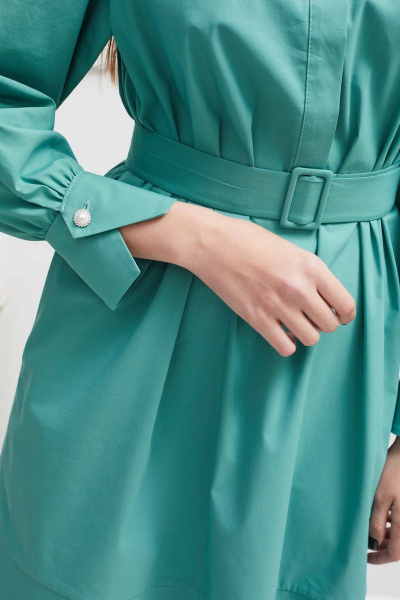 Зелёное платье на каждый день из хлопка и текстиля Motif 1620 мята - фото 3