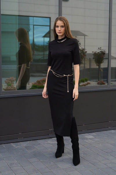 Демисезонное трикотажное платье на каждый день Motif 1613 - фото 3