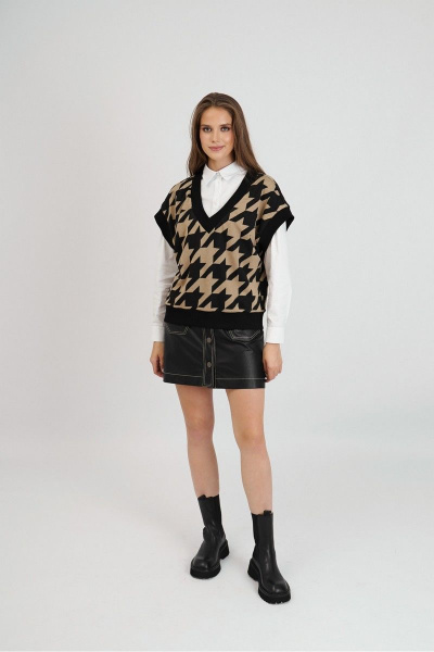 Юбка из текстиля и экокожи на каждый день Motif 1599 - фото 2