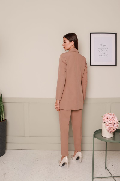 Жакет из костюмной ткани с лацканами AURA otd 1013 беж - фото 2