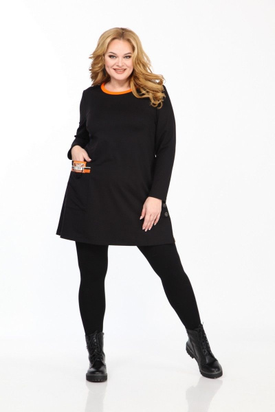 Туника SOVITA M-2137 черный_оранжевый - фото 6