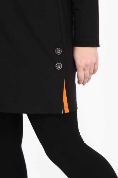 Туника SOVITA M-2137 черный_оранжевый - фото 3