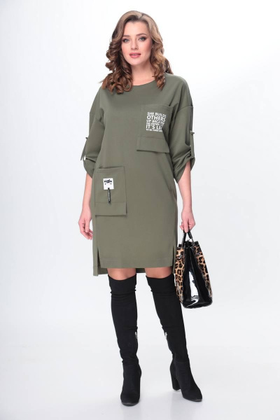 Платье Taita plus 2133/16 хаки - фото 2