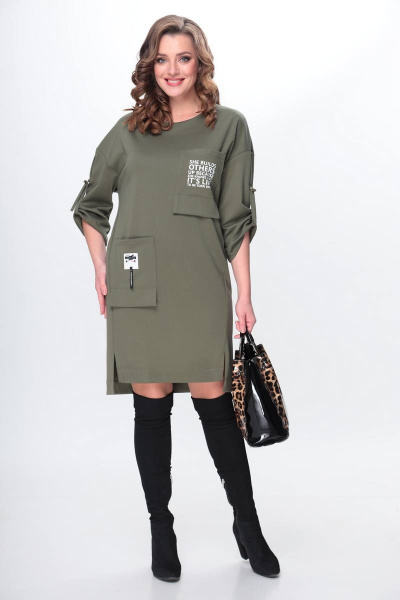 Платье Taita plus 2133/16 хаки - фото 1