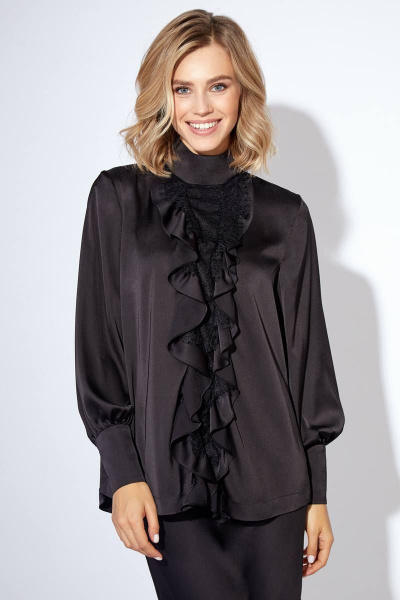 Нарядная блуза с кружевом и рюшами в стиле ретро Rivoli 2203 - фото 3