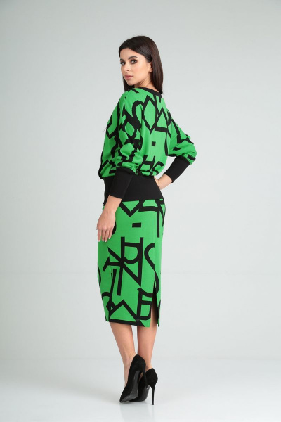 Джемпер, юбка Диомант 1753 зеленый - фото 5