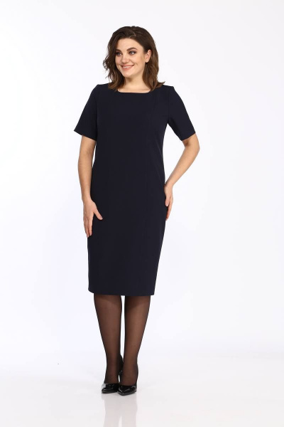 Жакет, платье Vilena 750 гусиная_лапка+темно-синий - фото 4