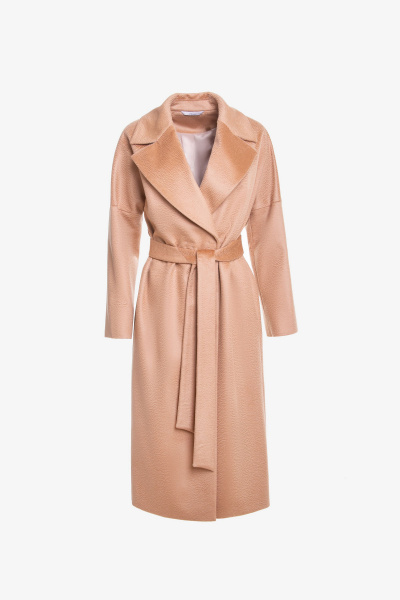 Бежевое демисезонное пальто из шерсти и пальтовой ткани Elema 1-11363-1-170 верблюд - фото 1