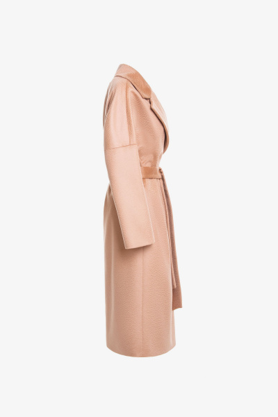 Бежевое демисезонное пальто из шерсти и пальтовой ткани Elema 1-11363-1-170 верблюд - фото 2