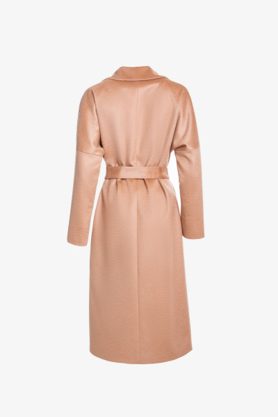 Бежевое демисезонное пальто из шерсти и пальтовой ткани Elema 1-11363-1-170 верблюд - фото 4