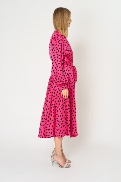 Платье демисезонное из вискозы и текстиля Elema 5К-99701-1-170 фуксия - фото 2