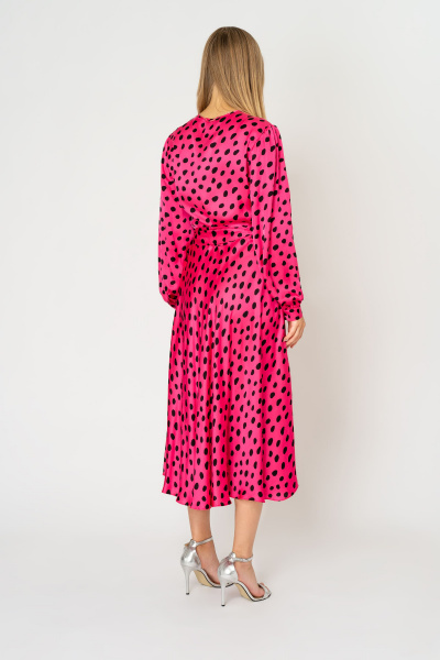 Платье демисезонное из вискозы и текстиля Elema 5К-99701-1-170 фуксия - фото 3