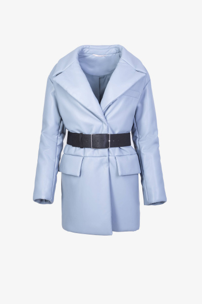 Пальто на каждый день из пальтовой ткани для зимы Elema 6-11236-1-164 серо-голубой - фото 1
