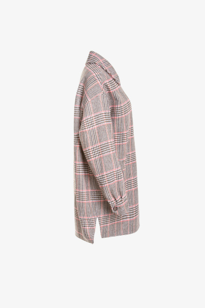 Пальто на каждый день из текстиля Elema 6-12041-1-164 коралловая_клетка - фото 5