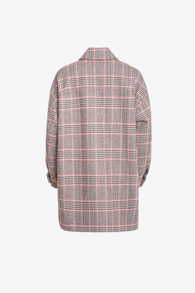 Пальто на каждый день из текстиля Elema 6-12041-1-164 коралловая_клетка - фото 6