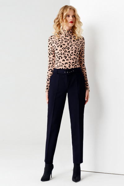 Брюки со стрелками из текстиля для деловых образов Панда 54260w синий - фото 1