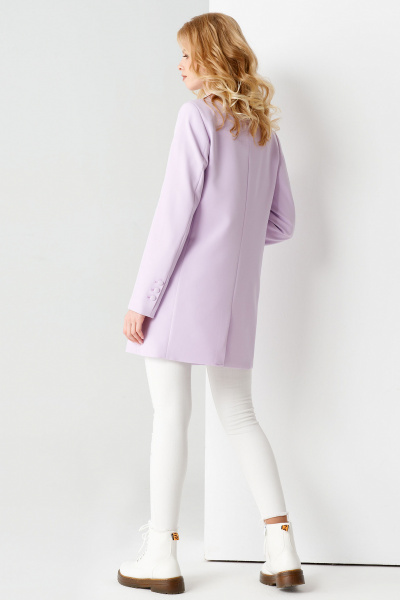 Фиолетовый удлиненный жакет с карманами без застежки Панда 58830w лиловый - фото 3