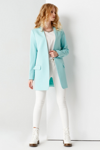 Брюки летние из текстиля и хлопка свободного кроя Панда 58830w мятный - фото 2