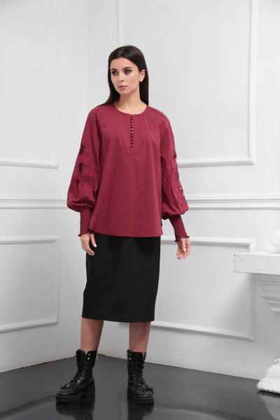 Блуза SandyNa 130413 винный - фото 6