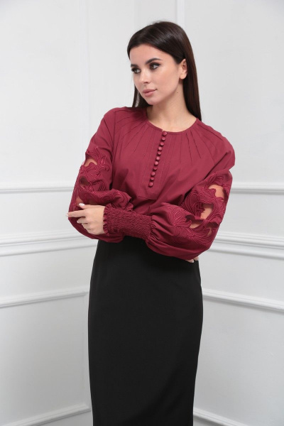 Блуза SandyNa 130413 винный - фото 4
