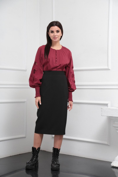 Блуза SandyNa 130413 винный - фото 3