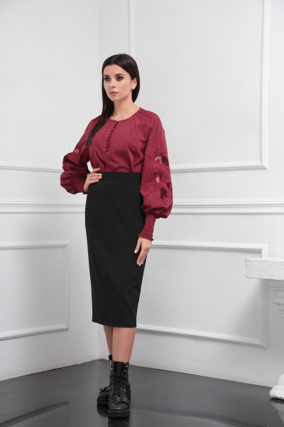 Блуза SandyNa 130413 винный - фото 2